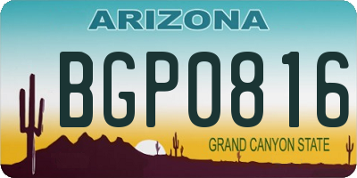 AZ license plate BGP0816