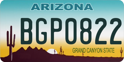AZ license plate BGP0822