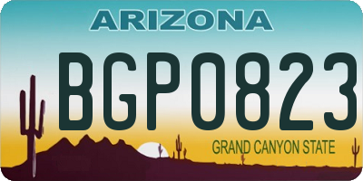 AZ license plate BGP0823