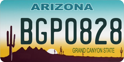 AZ license plate BGP0828