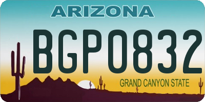 AZ license plate BGP0832