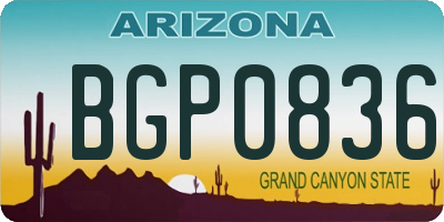 AZ license plate BGP0836