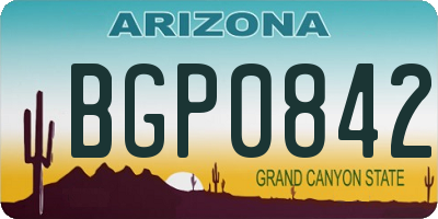 AZ license plate BGP0842