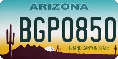 AZ license plate BGP0850