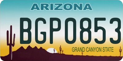 AZ license plate BGP0853