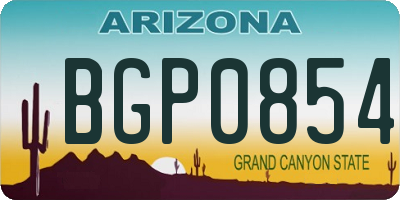AZ license plate BGP0854