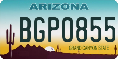 AZ license plate BGP0855