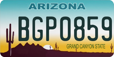 AZ license plate BGP0859