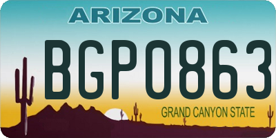 AZ license plate BGP0863