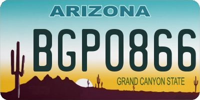 AZ license plate BGP0866