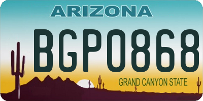 AZ license plate BGP0868