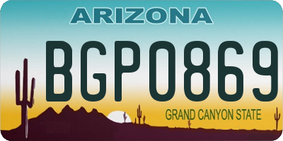 AZ license plate BGP0869