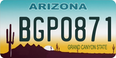 AZ license plate BGP0871