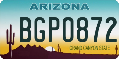 AZ license plate BGP0872