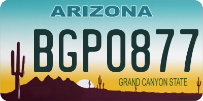 AZ license plate BGP0877