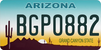 AZ license plate BGP0882