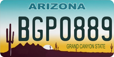 AZ license plate BGP0889