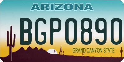 AZ license plate BGP0890