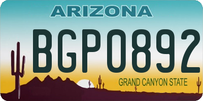 AZ license plate BGP0892