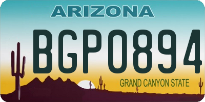 AZ license plate BGP0894