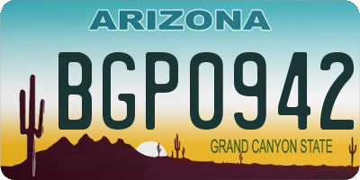 AZ license plate BGP0942