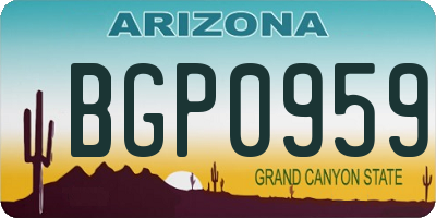 AZ license plate BGP0959