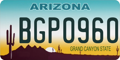 AZ license plate BGP0960