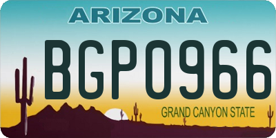 AZ license plate BGP0966