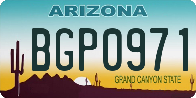 AZ license plate BGP0971