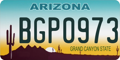 AZ license plate BGP0973