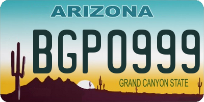 AZ license plate BGP0999