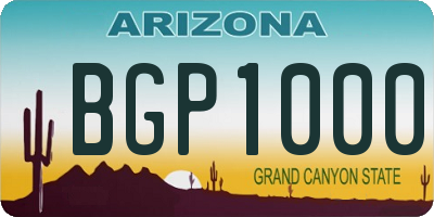 AZ license plate BGP1000