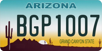 AZ license plate BGP1007