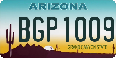 AZ license plate BGP1009