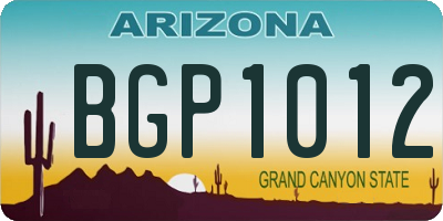AZ license plate BGP1012