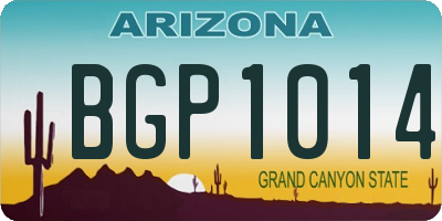 AZ license plate BGP1014