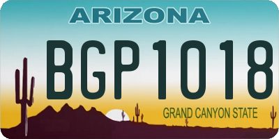AZ license plate BGP1018