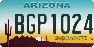 AZ license plate BGP1024