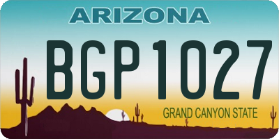 AZ license plate BGP1027
