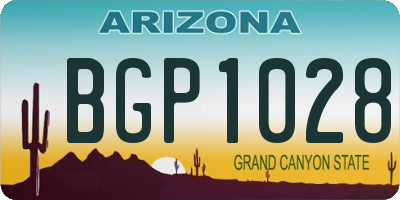 AZ license plate BGP1028