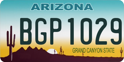 AZ license plate BGP1029