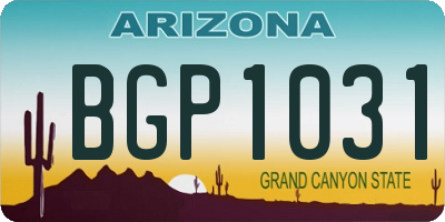AZ license plate BGP1031