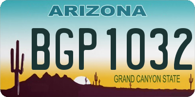 AZ license plate BGP1032