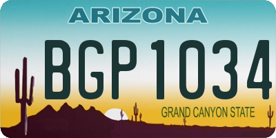 AZ license plate BGP1034