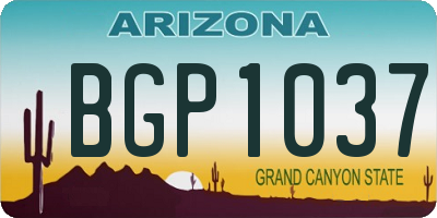 AZ license plate BGP1037