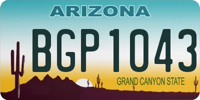 AZ license plate BGP1043