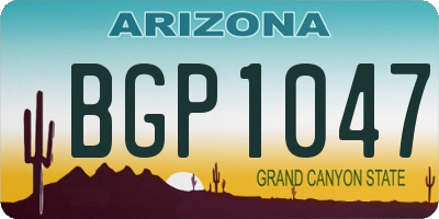 AZ license plate BGP1047