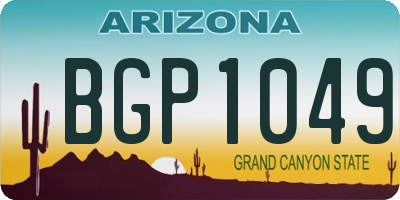 AZ license plate BGP1049
