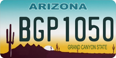 AZ license plate BGP1050
