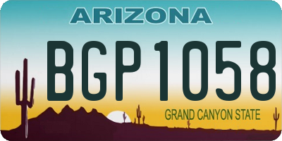AZ license plate BGP1058
